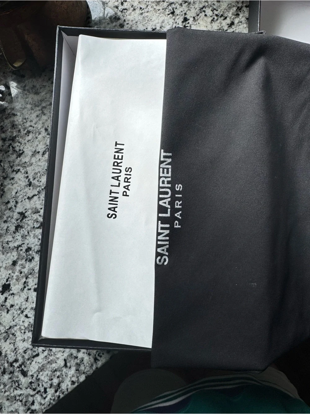 Saint Laurent Black Textured Gift Box with Logo